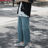 Linen Pants Straight Leg Pants Drawstring Lightweight Elastic Beach Pants Summer Casual Pants Men's Trendy Straight-Leg Pants