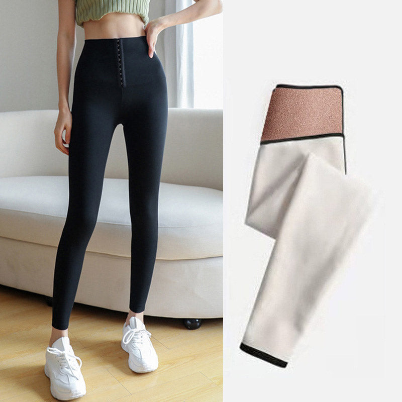 Women Legging Fleece-Lined Thickened Fall and Winter Outer Wear Warm Leather Leggings