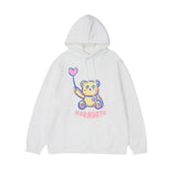 Man Fall Winter Outfis Winter Bear Printed Hoodie Men's Casual Thickening Pullover