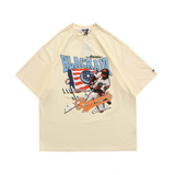 Blackair T Shirt Summer Short Sleeve Baseball Retro Printed Loose T-shirt