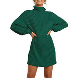 Sweater Dress Outfit With Tights 2 Piece Set Sweater Autumn and Winter Fashion Women's Clothing High Collar Mid-Length Sweaters