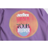 Justin Bieber Justice World Tour Hoodie Autumn and Winter Bieber Same Style Loose Blue Hoodie Sweater