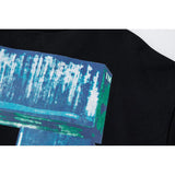 off white Sweatshirt Blue 3D Arrow Print Ow Round Neck Pullover Long Sleeve Sweater Women Owt
