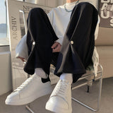 Men Suit Pants Button Pants Design Feeling Draping
