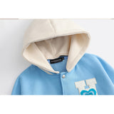 Letterman Jacket Outfit Senior Jackets Varsity Baseball Coat Hooded Jacket Stitching Loose Baseball Uniform Coat