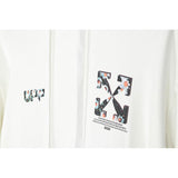 Off White Hoodie Ow Autumn Winter Loose Stitching Arrow Hooded Sweater Unisex Couple Long Sleeve Owt