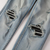 Amiri Jeans Casual Hip Hop Wash Splash-Ink Painted Slim Jeans Casual Fashionable 848