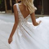 See through Wedding Dress See-through Deep V-neck Sexy Wedding Dress