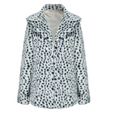 Men Dalmatian Coat Fur Mid-Length Suit Coat