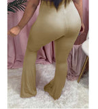 Women Plus Size Pants Sexy Casual Tight Flared Trousers