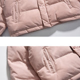 Man Fall Winter Outfis Winter Clothes Solid Color Stand Collar Cotton-Padded Clothes Loose Couple Labeling Puffer Jacket Coat
