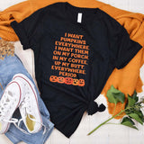 Halloween Costumes I Want Pumpkin Pumpkin L Printed round Neck T-shirt for Women