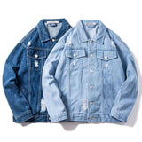 Spring Men's Denim Outer Coat Suit Plus Size Loose Student Denim Coat Men Denim Jacket