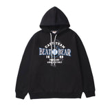 Man Fall Winter Outfis Winter Clothes Letter Print Velvet Padded Hooded Sweatshirt Men's Loose Couple Trend Top