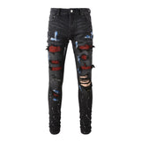 Amiri Jeans Casual Hip Hop Wash Splash-Ink Painted Slim Jeans Casual Fashionable 8616