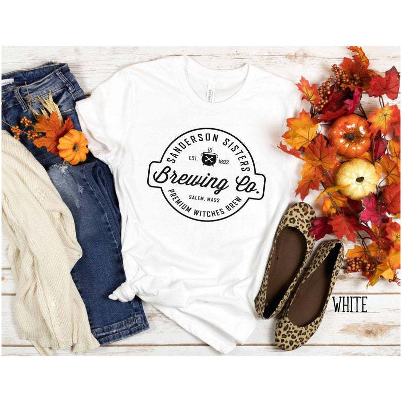 Halloween Costumes Brewing Sanderson L Printed round Neck T-shirt for Women