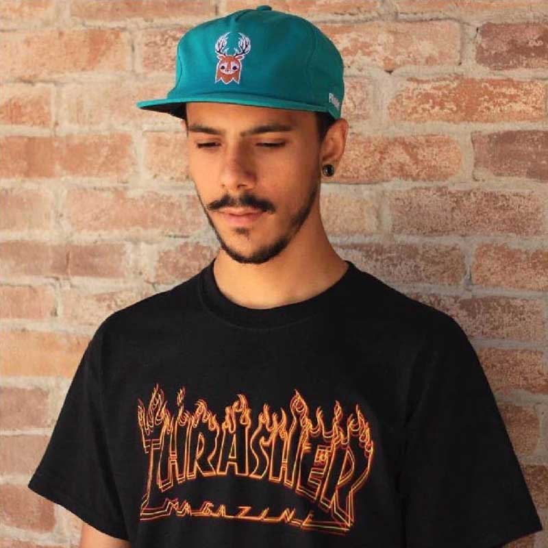 Thrasher T Shirt Flame Print round Neck Couple Style