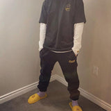 Justin Bieber Drew House DHOUSE Velvet Sweatpants Men's and Women's Casual Pants Trousers Skinny