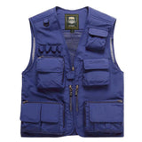 Men Utility Vest Work Zipper Tactical Work Vest Slim Pocket Jacket Vest Men's Outdoor Multi-Pocket plus Size Retro Sports Men's Clothing