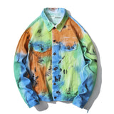 Spray Painted Jacket Spring and Autumn Denim Jacket Coat Men and Women