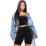 Women Denim Jacket Tassel Denim Jacket Female