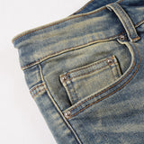 Amiri Jeans Casual Hip Hop Wash Splash-Ink Painted Slim Jeans Casual Fashionable 6552