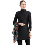 Burkini Muslim Swimwear Conservative Printed Sunscreen Detachable Four-Piece Swimsuit