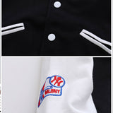 Yankee Letterman Jacket Outfit Senior Jackets Varsity Baseball College Coat Mlbny Black Embroidered Short Jacket Men's Jacket