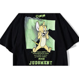 Off White T Shirt Cartoon Anime Arrow Casual Fashionable Owt  Print Short Sleeve Couple Tshirt