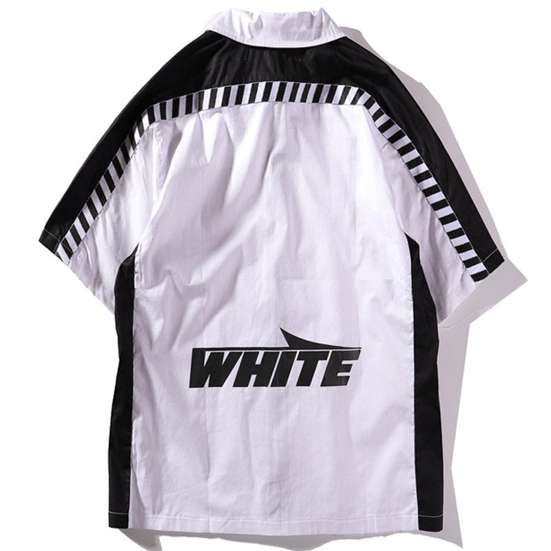 Off White T shirt Formal Shirt Spring/Summer Arrow Print Slash Short Sleeve Shirt for Men and Women