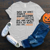 Halloween Costumes Twist the Bones Printed round Neck T-shirt for Women