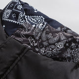 Man Fall Winter Outfis Winter Street Tide Brand Paisley Patchwork Stand-up Collar Cotton Coat Men Thermal Cotton-Padded Coat