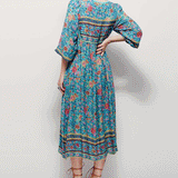 Beth Dutton Bohemian Dress Summer Spring Midi Dresses Printed Women's Long Dress