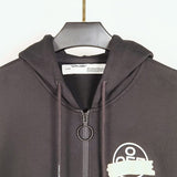 Off White Zipper Hoodie Early Autumn Zip Hooded Sweater for Men and Women