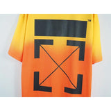 Off White T Shirt Casual Loose Tshirt Gradient Color Arrow Print Women Owt
