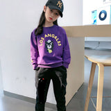 Yankees Spring and Autumn Casual Bottoming Shirt Small Bear Printed Cartoon Letter Sweater
