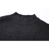 Off White Winter Sweaters Mohair round Neck Pullover Knitted Sweater