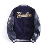Yankee Letterman Jacket Outfit Senior Jackets Varsity Baseball College Coat Mlbny Autumn And Winter Casual All-Match Embroidered Long-Sleeved Jacket