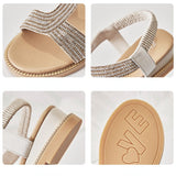 Nude Wide Fit Block Heels Casual Roman Sandals