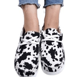 Cow Print Hey Dude Shoes Low Cut round Head Casual Women's Canvas Shoes Loafers