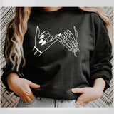 Halloween Costumes Skull Hand Pumpkin Printed Crew Neck Sweatshirt Female