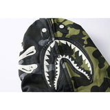 Shark Print Hoodie Stitched Camouflage Skull Men and Women Couple Hoodie Sweater