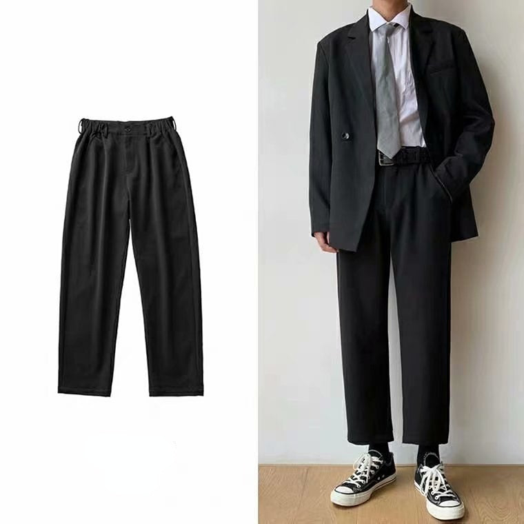 Men Suit Pants Straight Wide-Leg Pants Casual Pants Men
