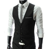 Mens Dress Vests Men's Vest Casual Jacket Business Waistcoat Men's Suit Vest Leisure Slim-Fitting Suit