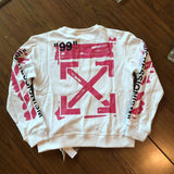 off white Sweatshirt Crew Neck Pullover Sweatshirt plus Size Retro Sweatshirts Owt Sports