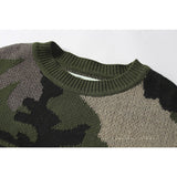 Off White Winter Sweaters Autumn and Winter Green Camouflage Knitted Sweater