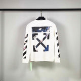 Off White Sweatshirts Long Sleeve round Neck Neck Sweater Autumn and Winter Oil Painting round Neck Men and Women
