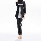 Burkini Muslim Swimwear Conservative Swimwear Color Matching Three-Piece Top Pants Hat