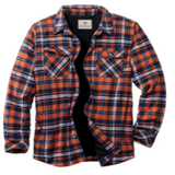 Men Flannel Jacket Autumn and Winter Thickened Cotton-Padded Coat Plaid Long Sleeve Turn-down Collar Coat