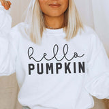 Halloween Costumes Hello Pumpkin Printed Crew Neck Sweatshirt Female